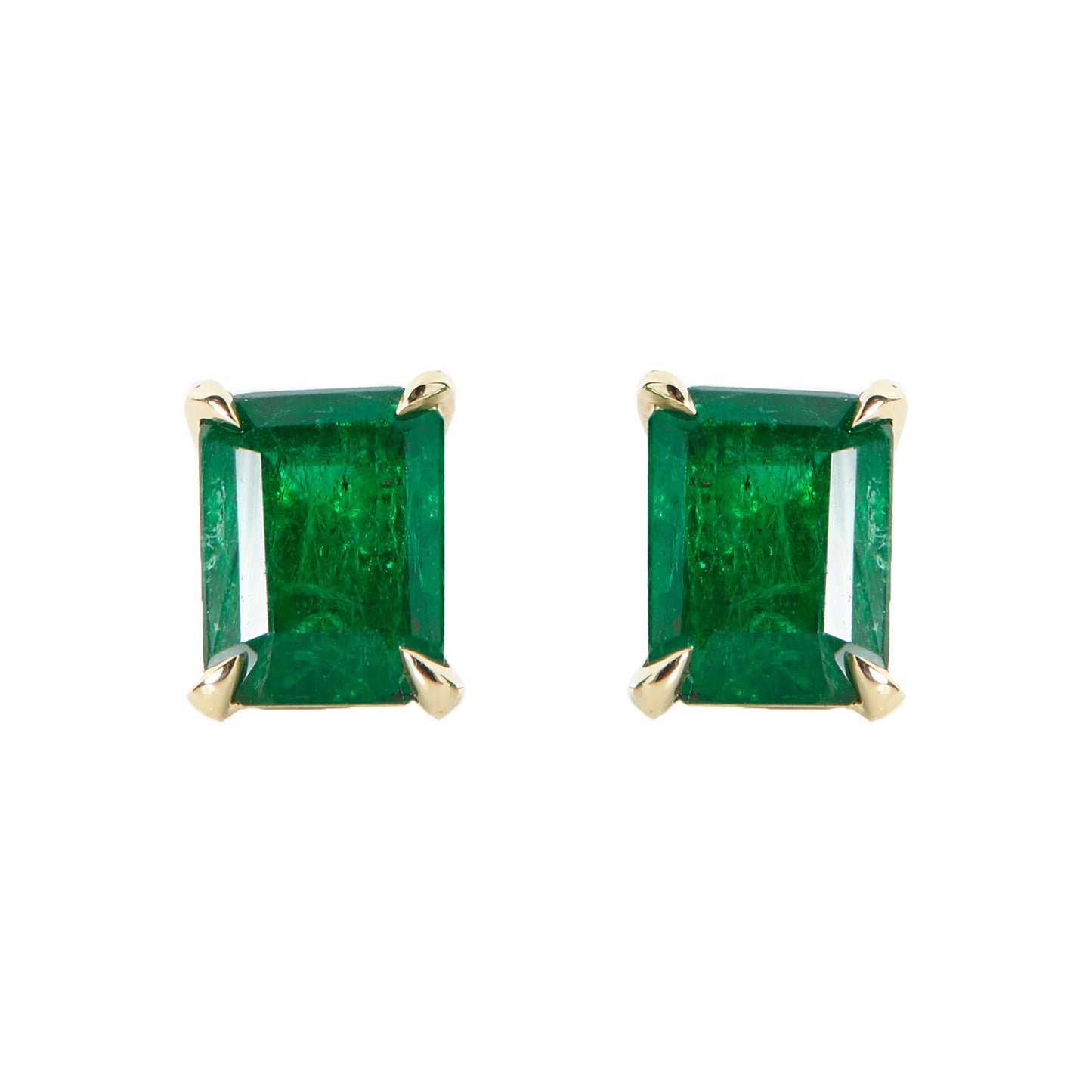 Emerald earrings in 18k yellow gold