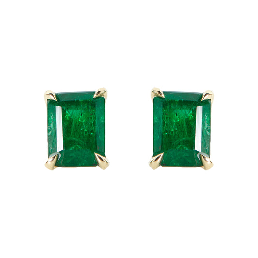 Emerald earrings in 18k yellow gold