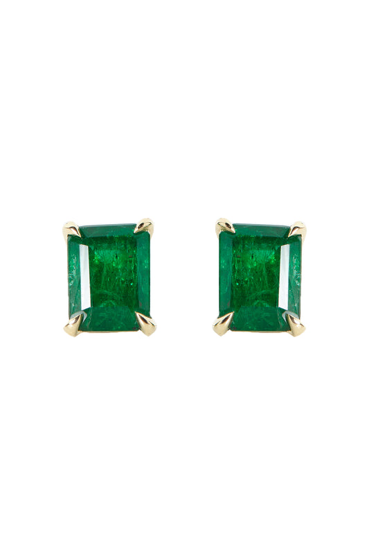 Emerald earrings in 18k yellow gold