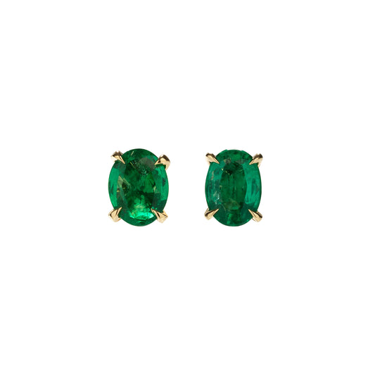 Emerald earrings in 18k yellow gold