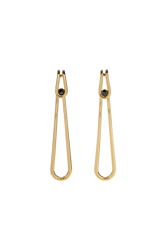 Black diamond Biela earrings in 18k yellow gold