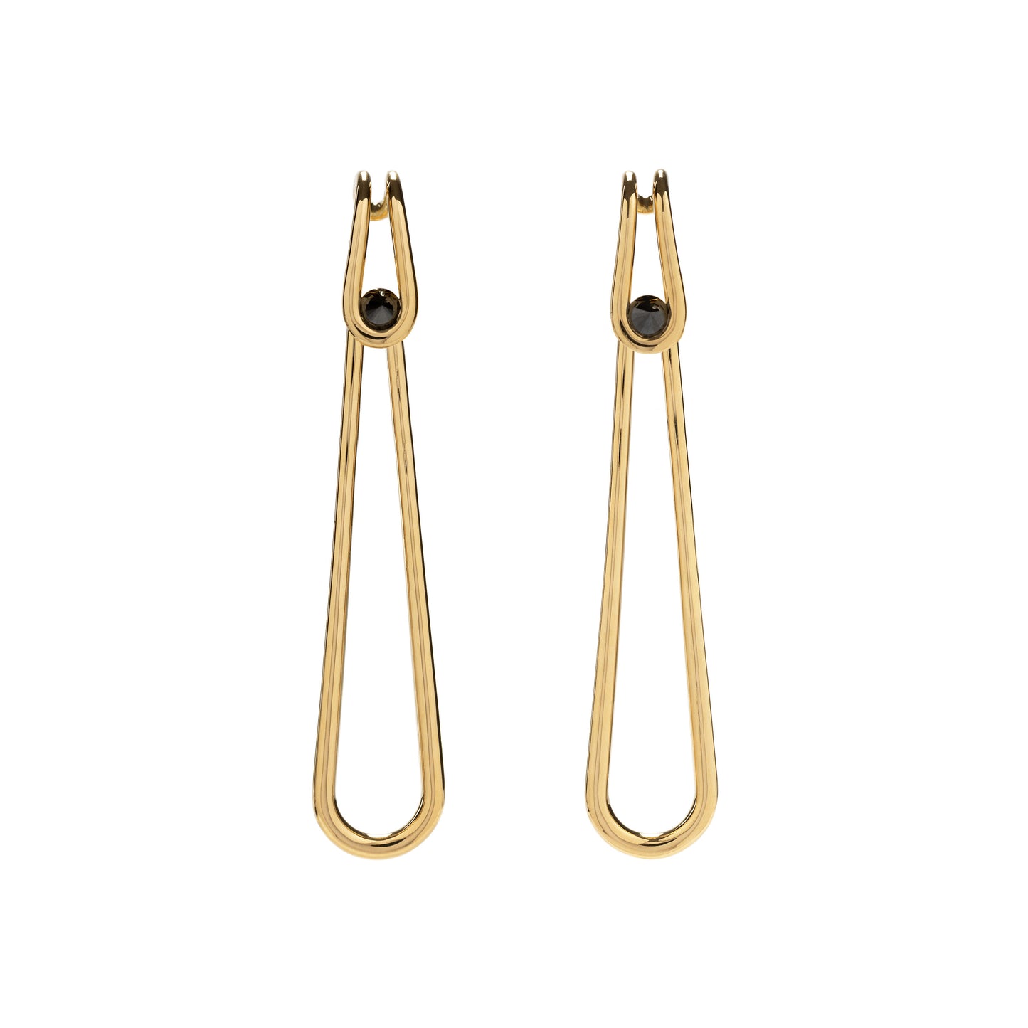 Black diamond Biela earrings in 18k yellow gold