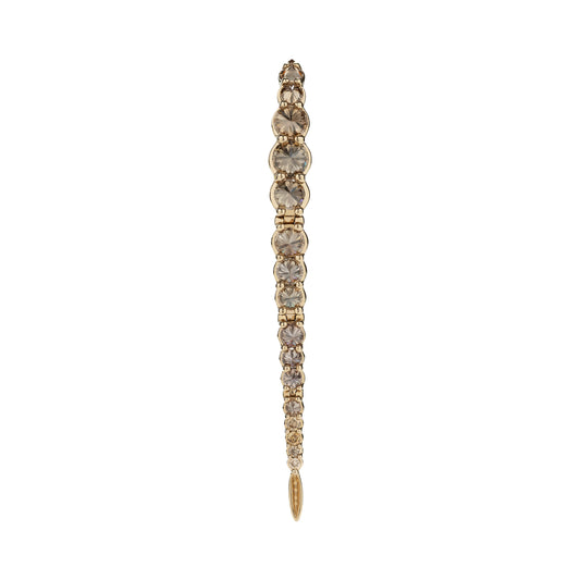 Brown diamond single earring in 18k white gold