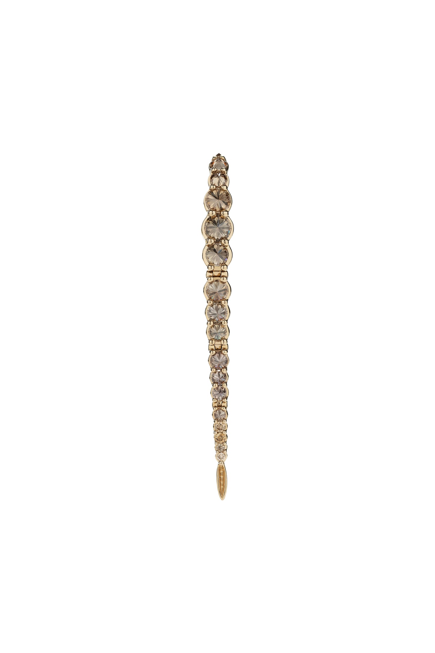 Brown diamond single earring in 18k white gold