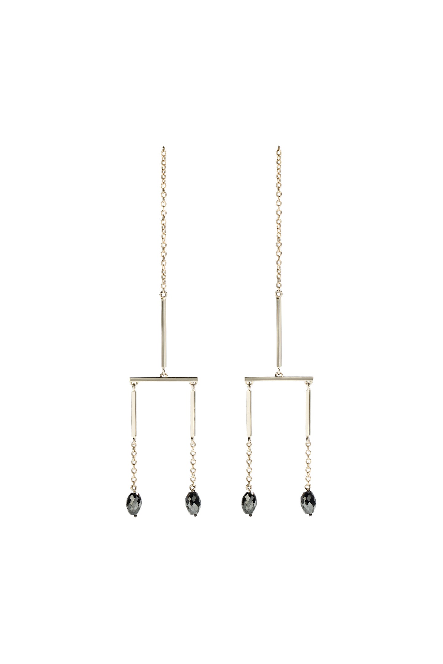 Black diamond earrings in 18k white gold