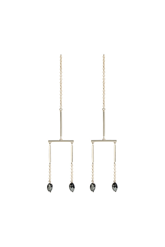 Black diamond earrings in 18k white gold