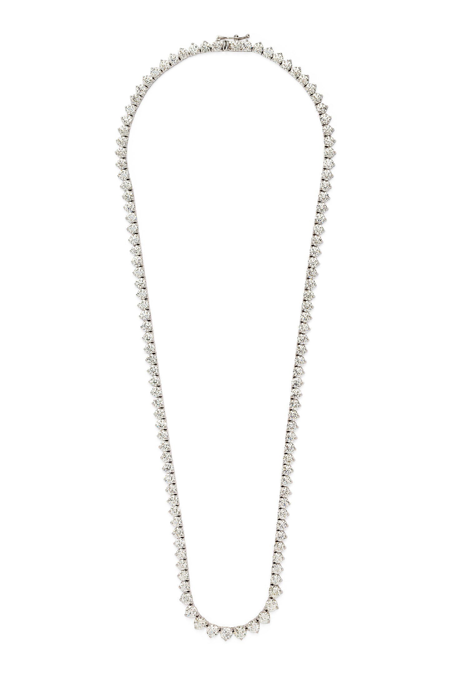 White diamond Riviera necklace in 18k white gold