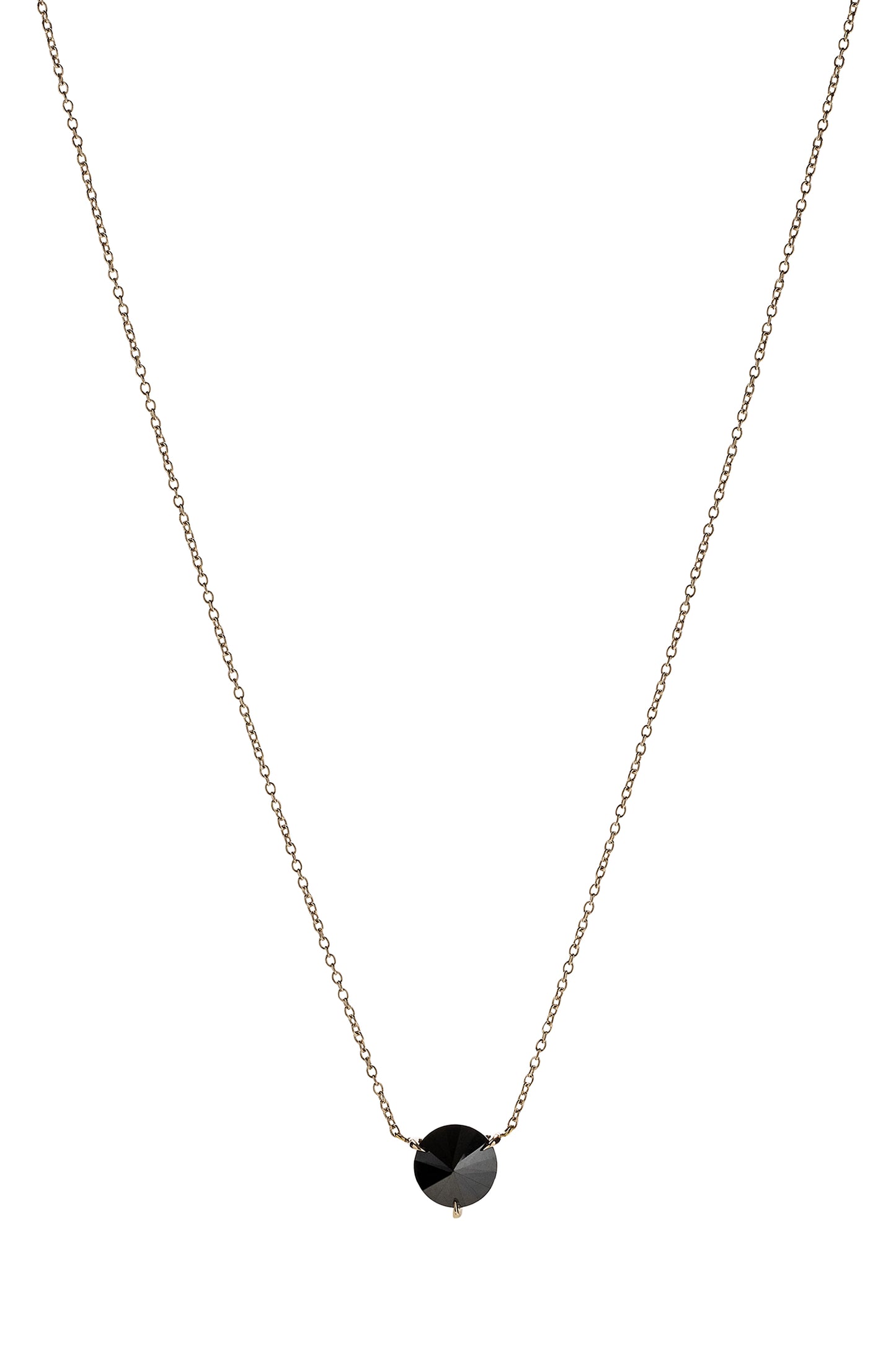 Inverted black diamond pendant in 18k white gold