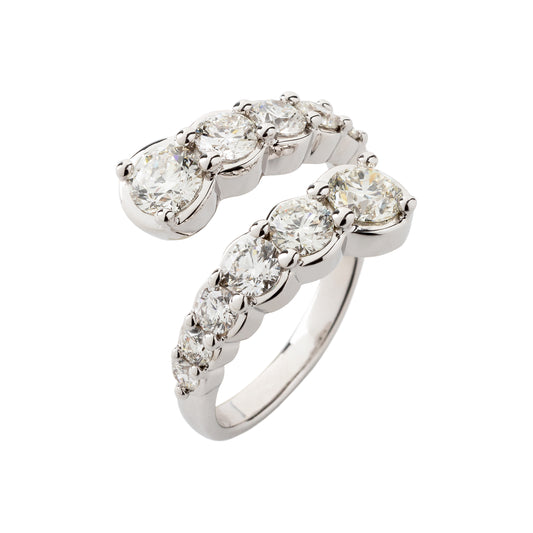 White diamond ring in 18k white gold