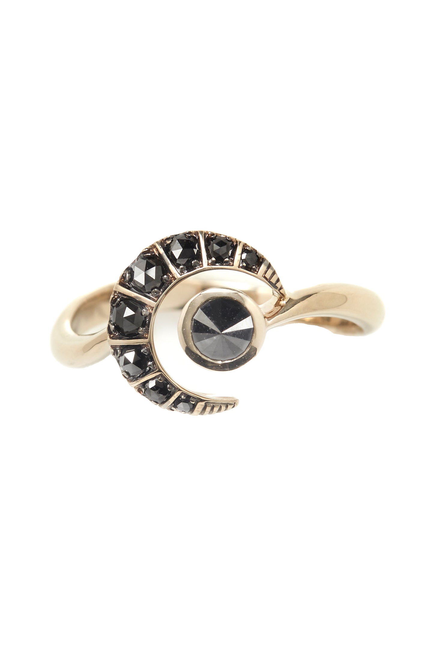 Black diamond ring in 18k white gold