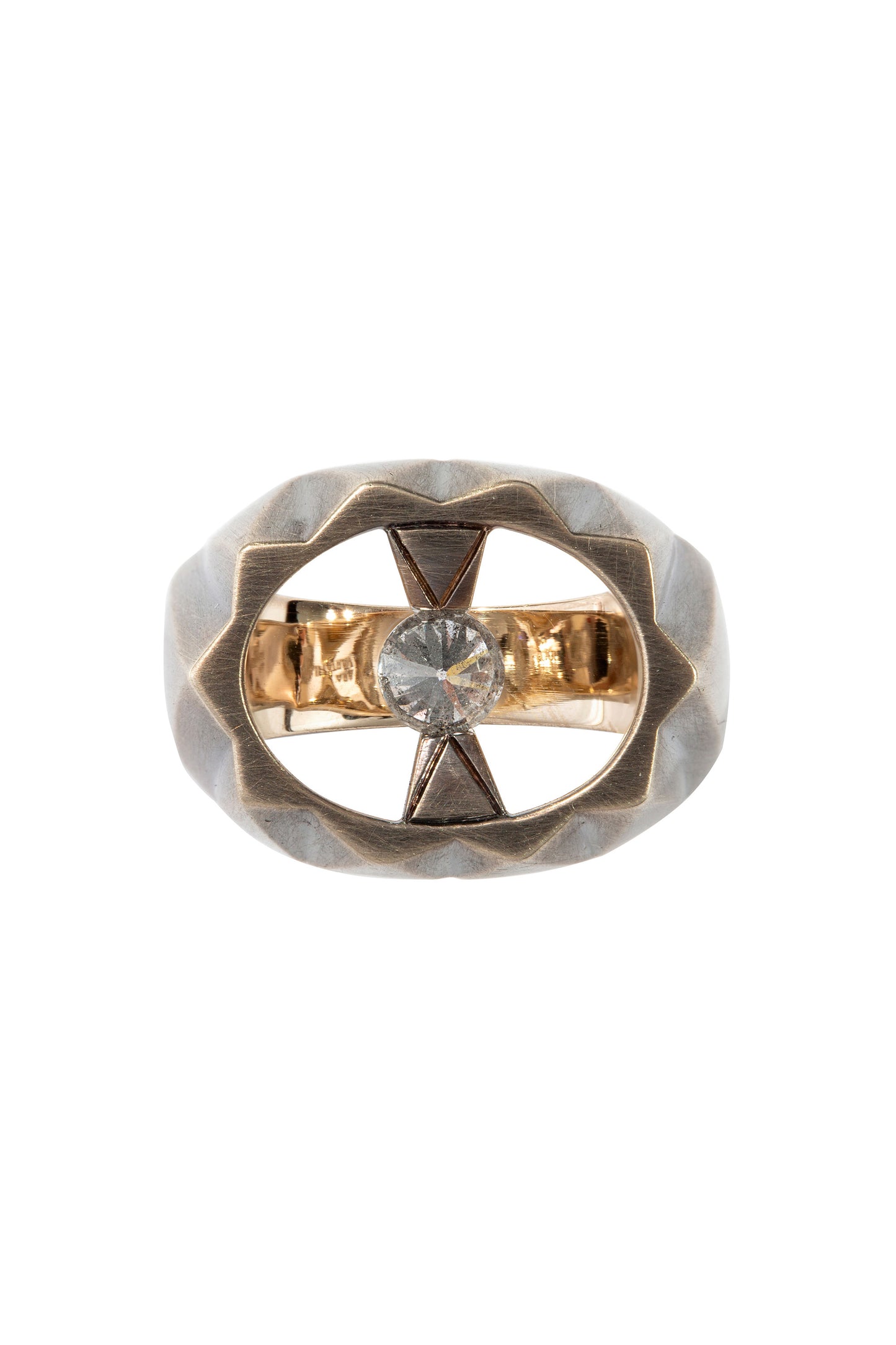 Grey diamond ring in 18k white gold