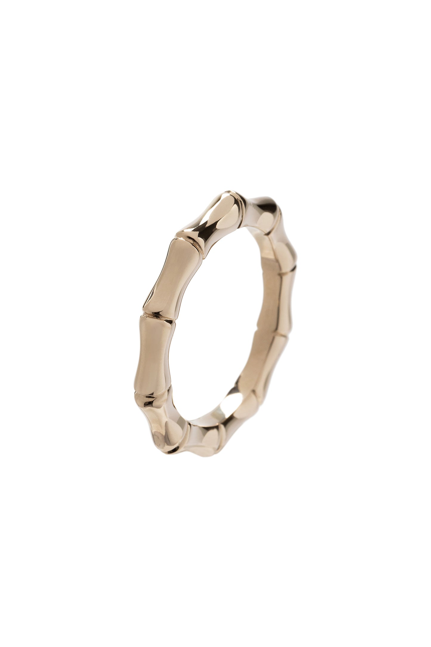 Bamboo ring in 18k white gold