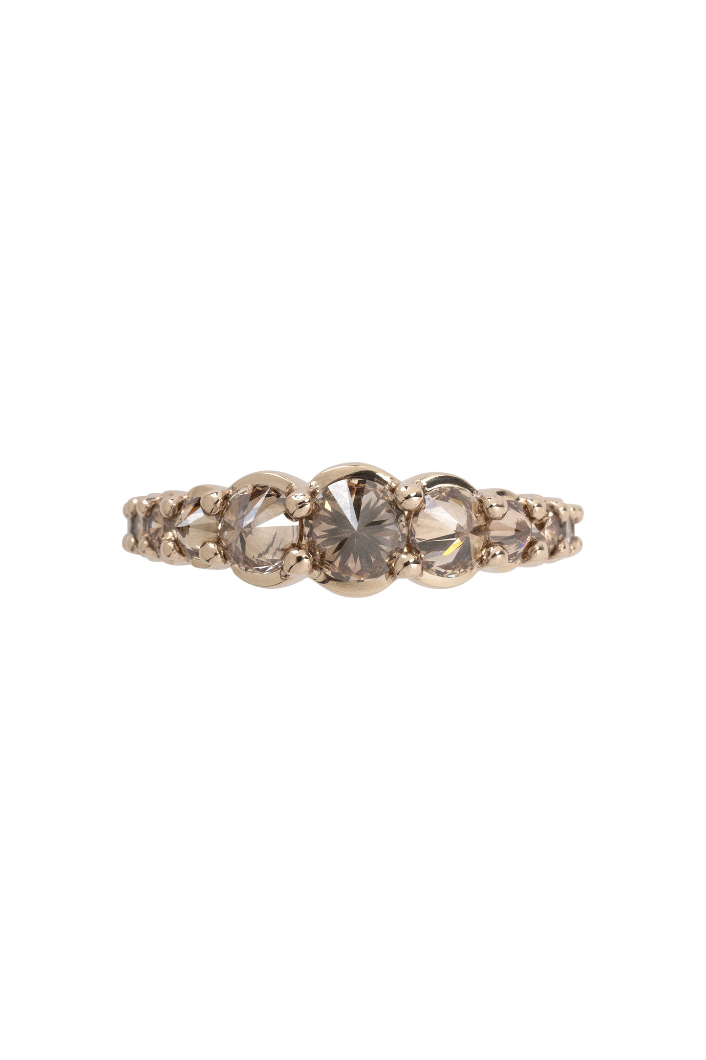 Brown diamond band in 18k white gold