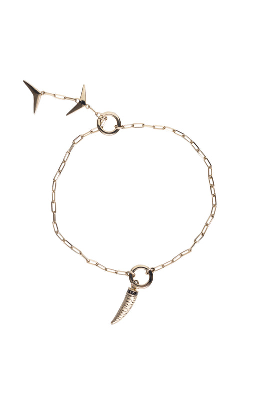 Black diamond Horn anklet in 18k white gold